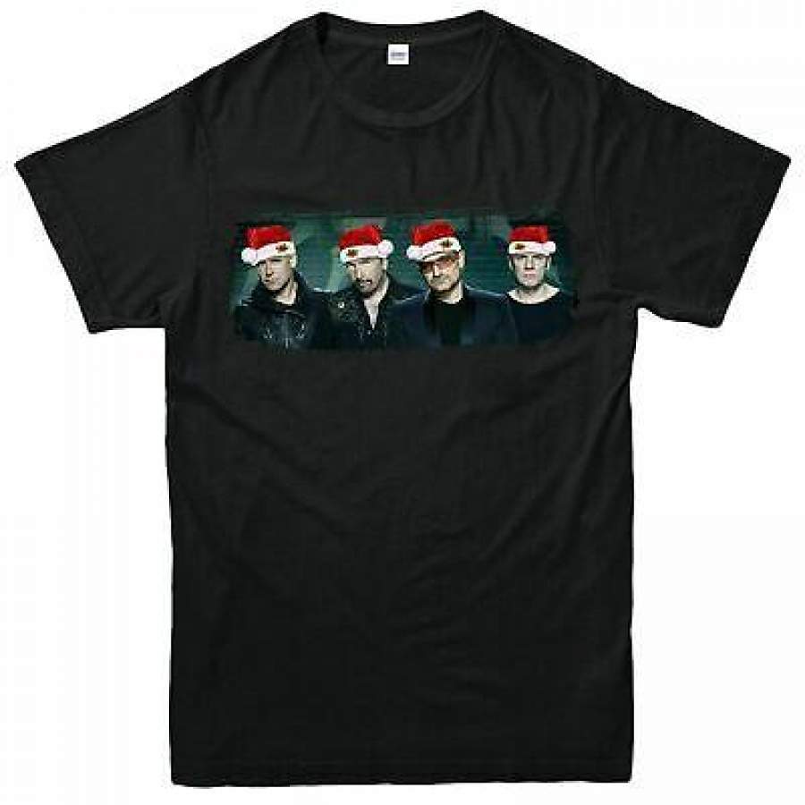 U2 Christmas T-Shirt, U2 Rock Band Music Xmas Festive Gift Tee Top Black Classic