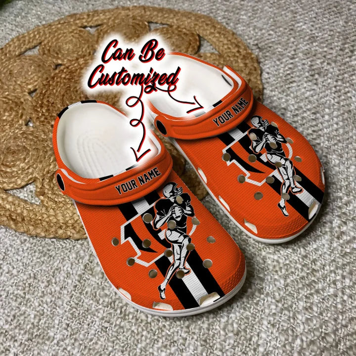 Custom Crocss – Cincinnati Bengals Football Player Clog Shoes