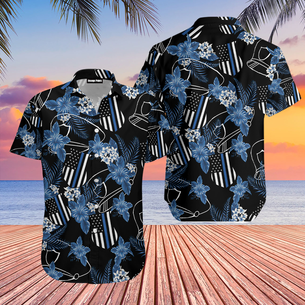 Thin Blue Line Police Hawaii Shirt For Men Women Ha24033