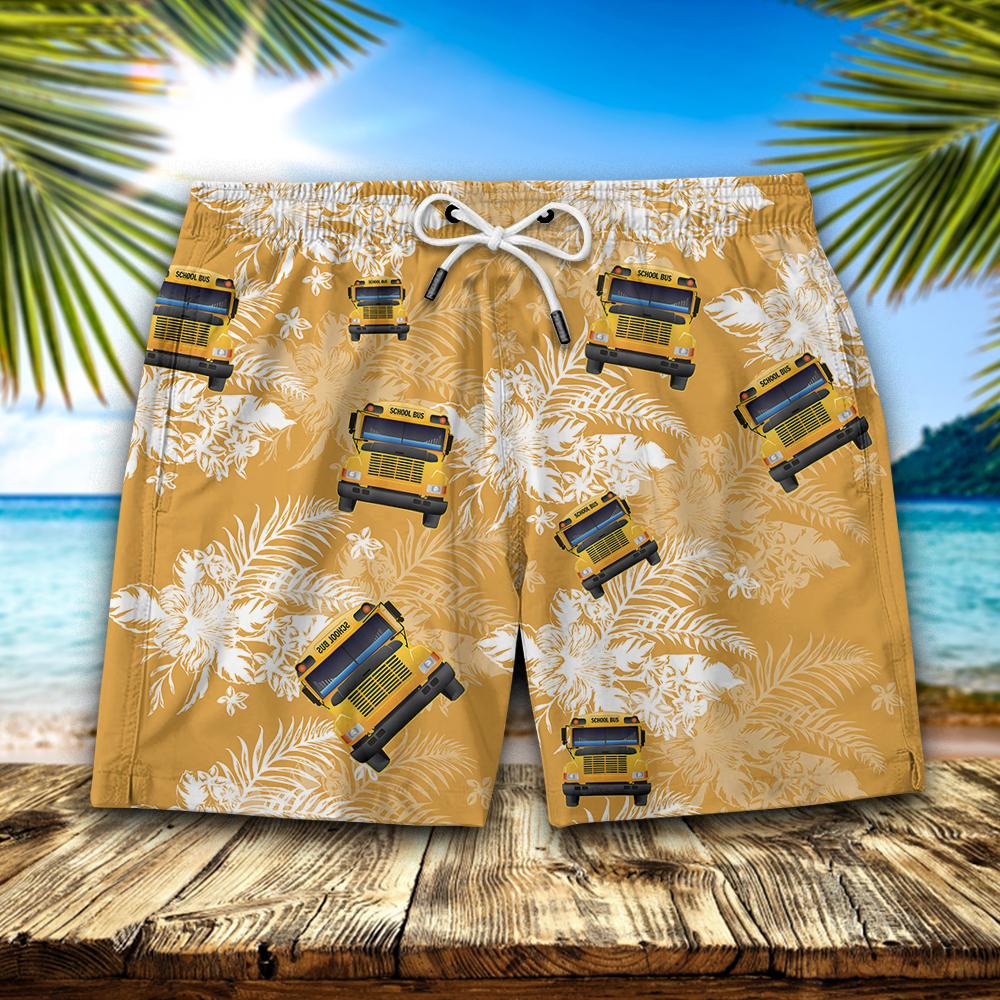 Pattern School Bus Hawaii Short Men Shorts Ha30162