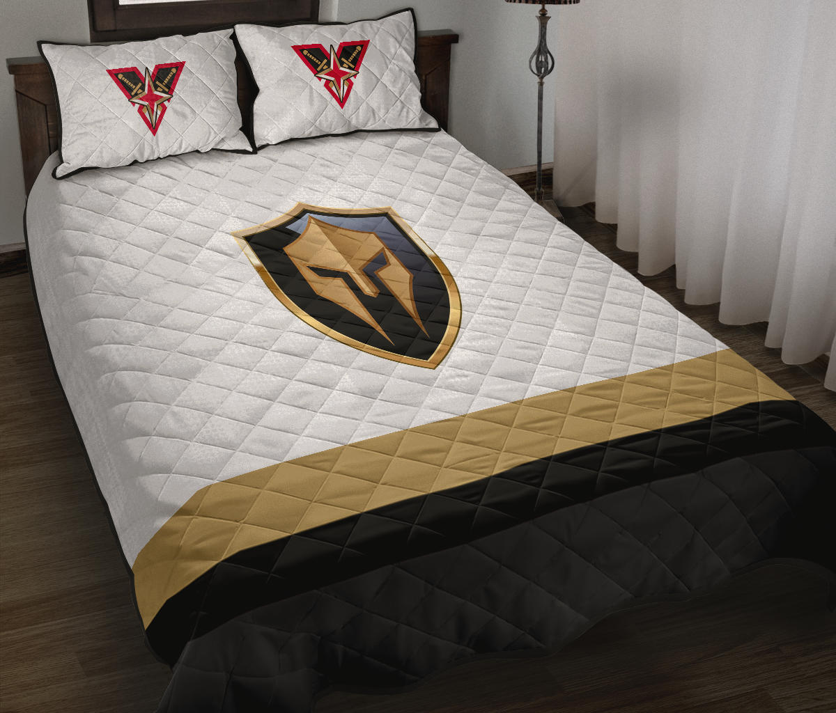 (Away) Vegas Golden Knights Hockey Quilt Bed Set A21