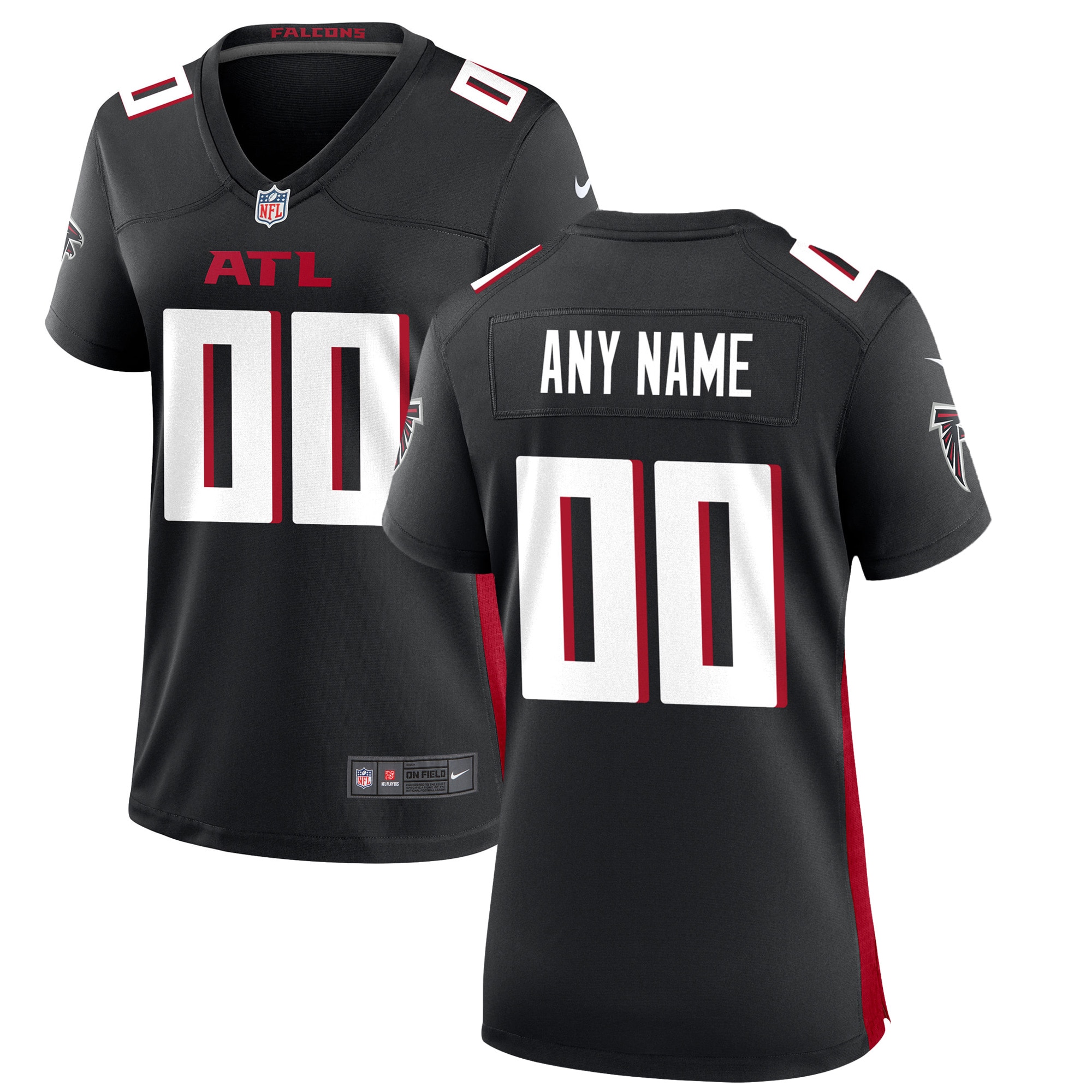 Women’s Atlanta Falcons Black Custom Game Jersey