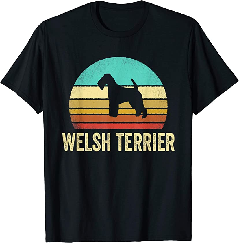 Vintage Welsh Terrier Shirt Dog Sunset