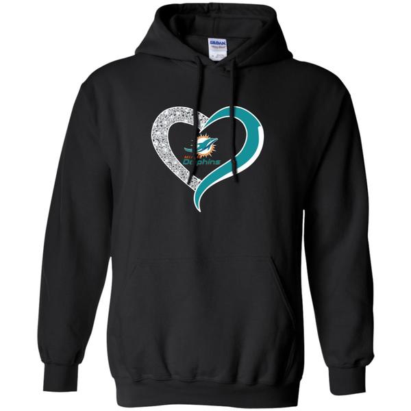 Miami Dolphins In Diamond Heart Hoodies