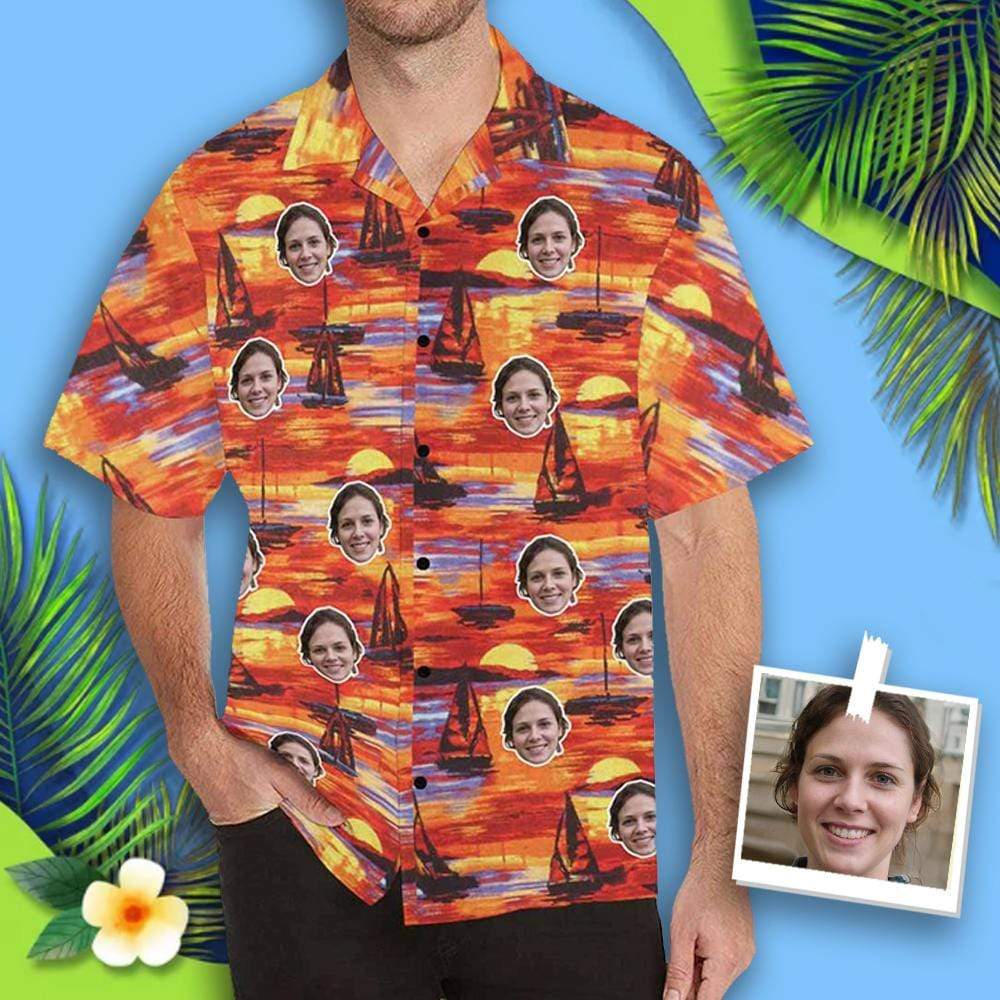 Custom Face Sailing Sunset Hawaii Shirt Ha111112