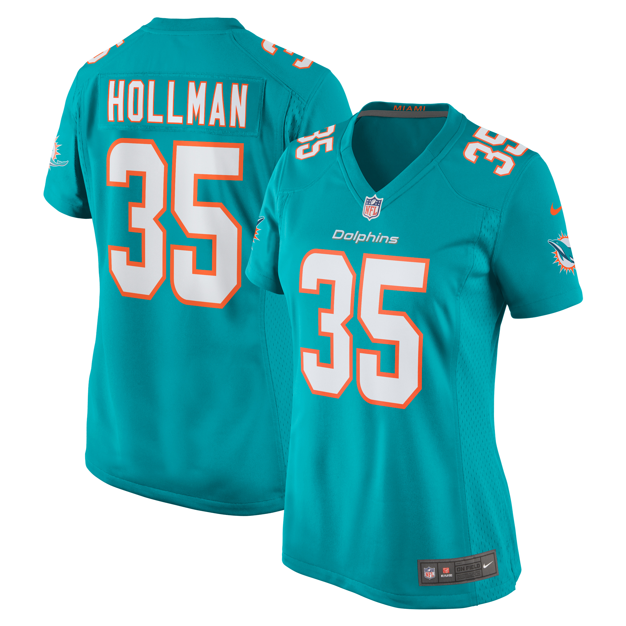 Women’s Miami Dolphins Ka’Dar Hollman Aqua Home Game Player Jersey