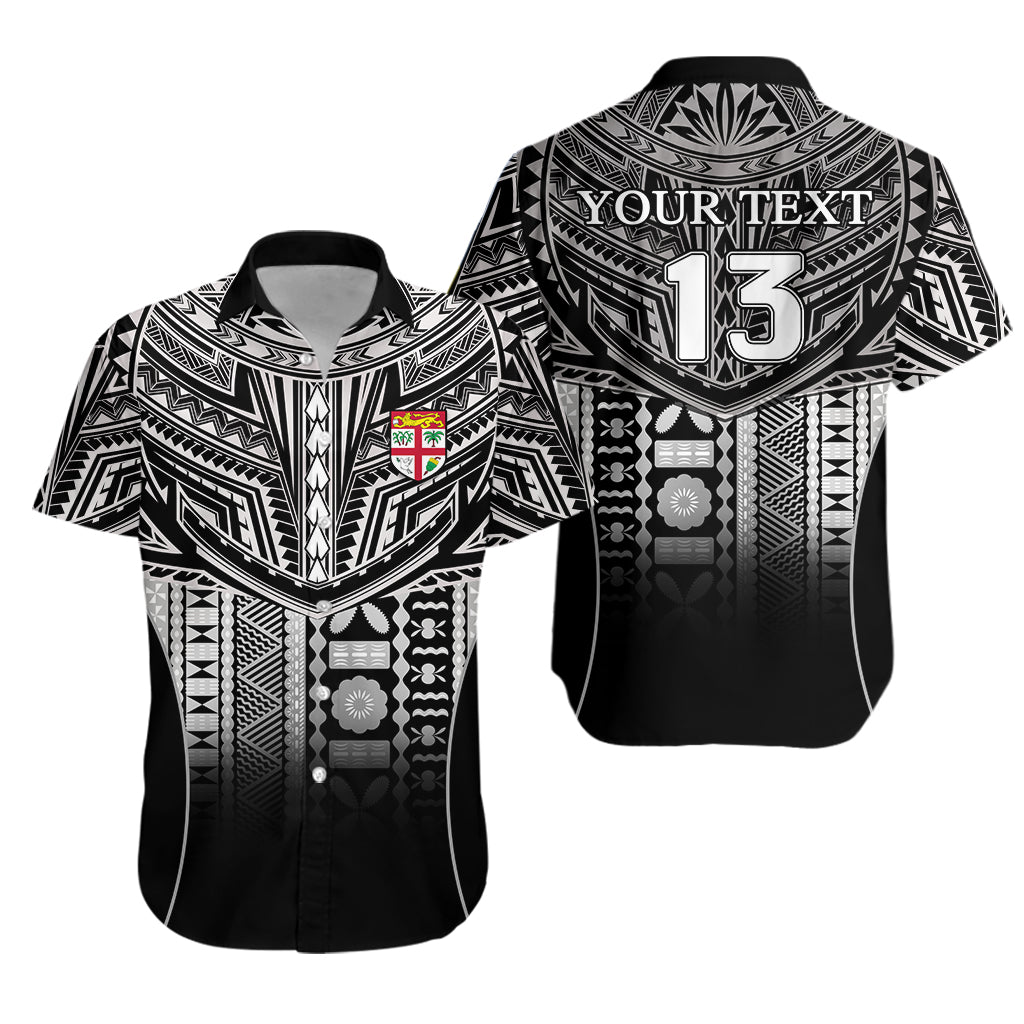 (Custom Personalised) Fiji Faithful Hawaiian Shirt Version Black – Custom Text And Number Lt13