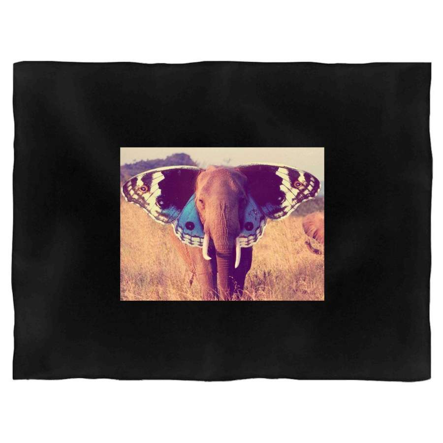 Gents Organic Art Elephant Dog Wings Blanket