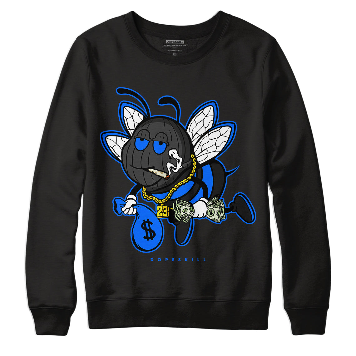 Yz 350 Boost V2 Dazzling Blue Dopeskill Sweatshirt Work Hard Bee Graphic