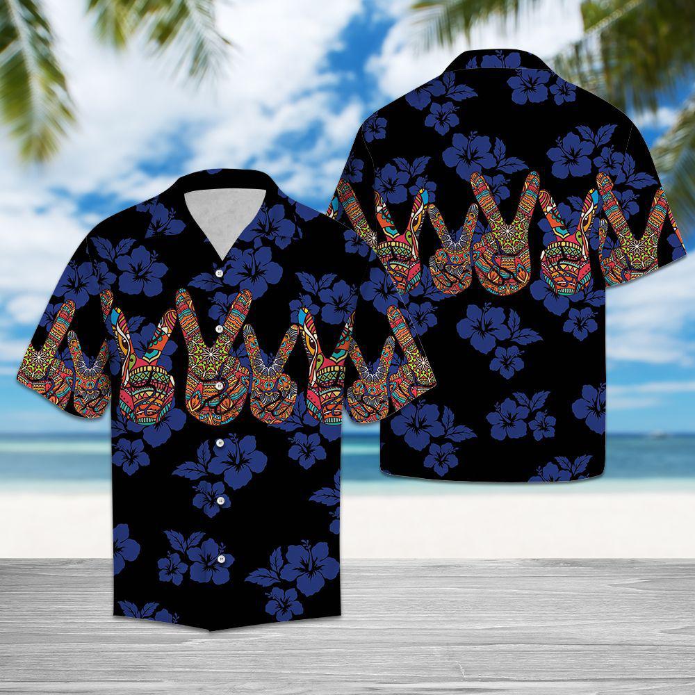 Peace Hand Sign Hawaii Shirt For Men And Women Ha39768