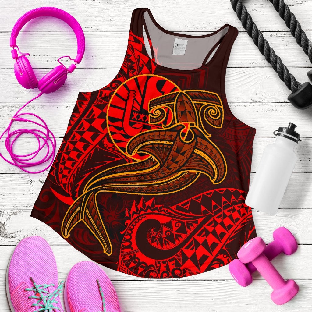 Tahiti Women’S Racerback Tank – Red Shark Polynesian Tattoo