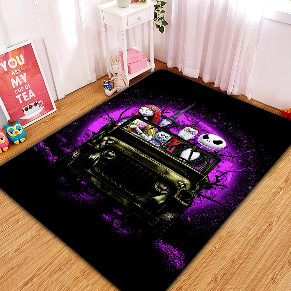 Halloween Nightmare Before Christmas Ride Jeep Funny Anime Moonlight Rug Carpet Rug Home Room Decor