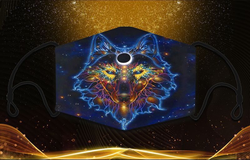 Wolf Native Mandala Face Covering For Wolf Lovers Wild Animal Lovers Gift Cotton Mask 1-10 Pcs For Kid & Adult All Over Print Face Mask Covering For Adults And Kids