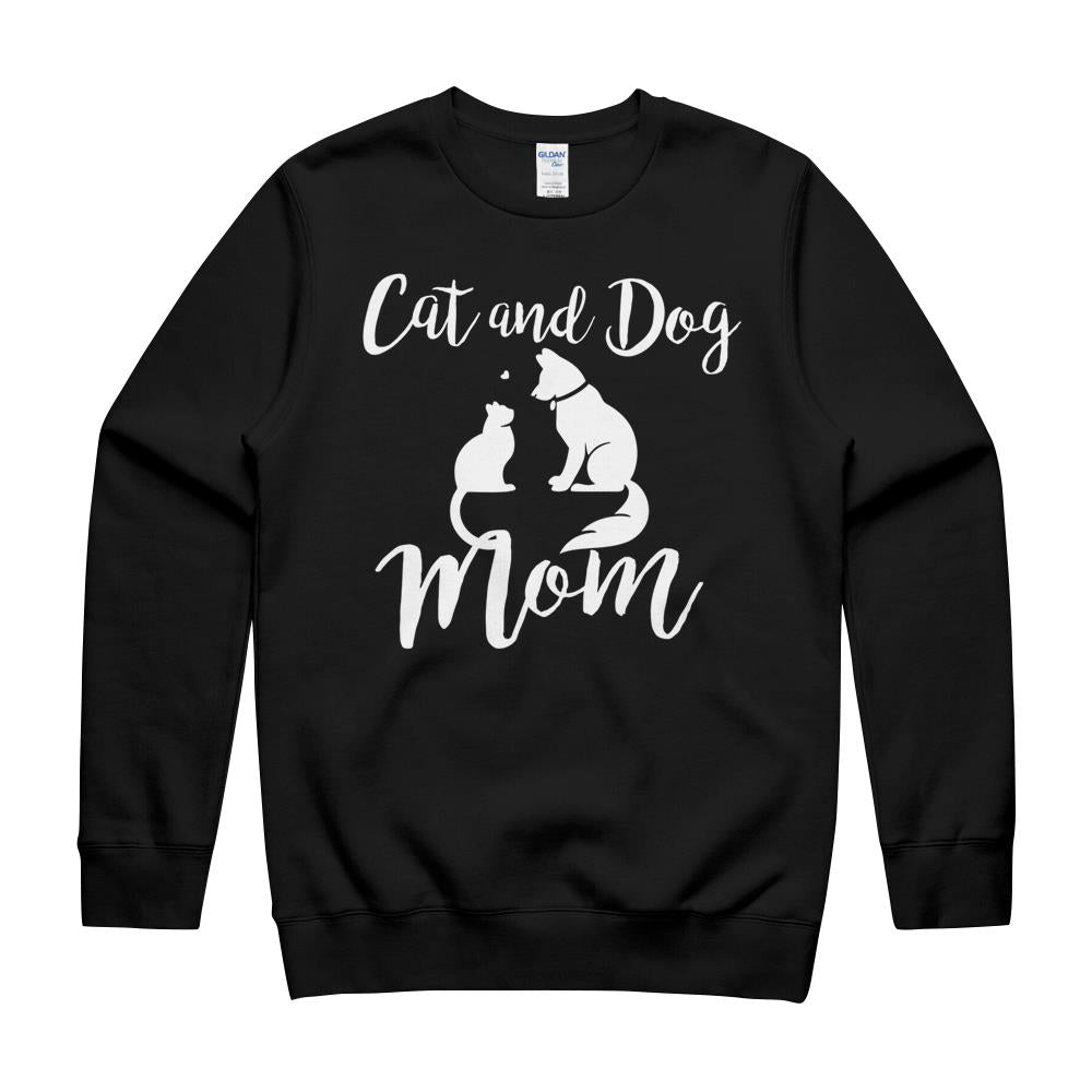 Pets Animals Cats And Dogs T-Shirt Cat Mom Af Dog Dad Puppy Crewneck Sweatshirt