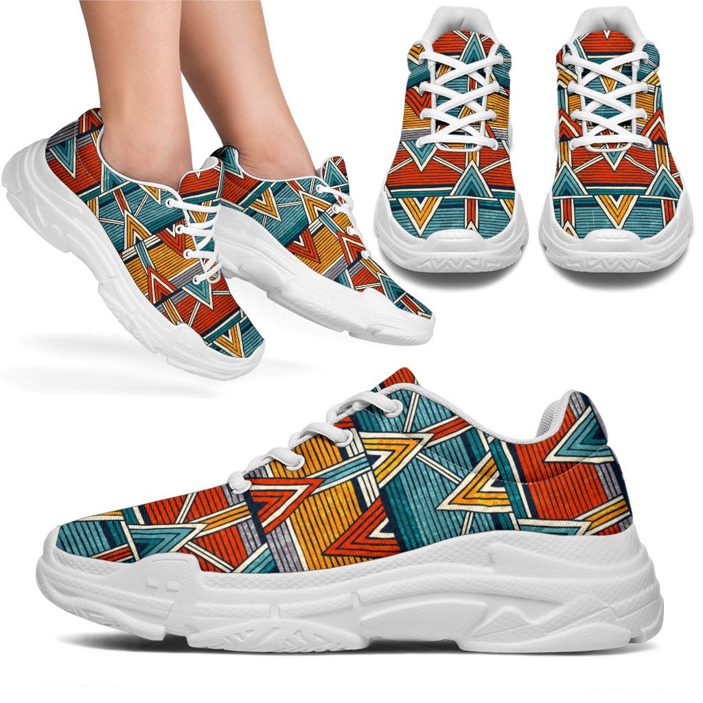 Kente Print African Design Themed Chunky Sneaker Art 674