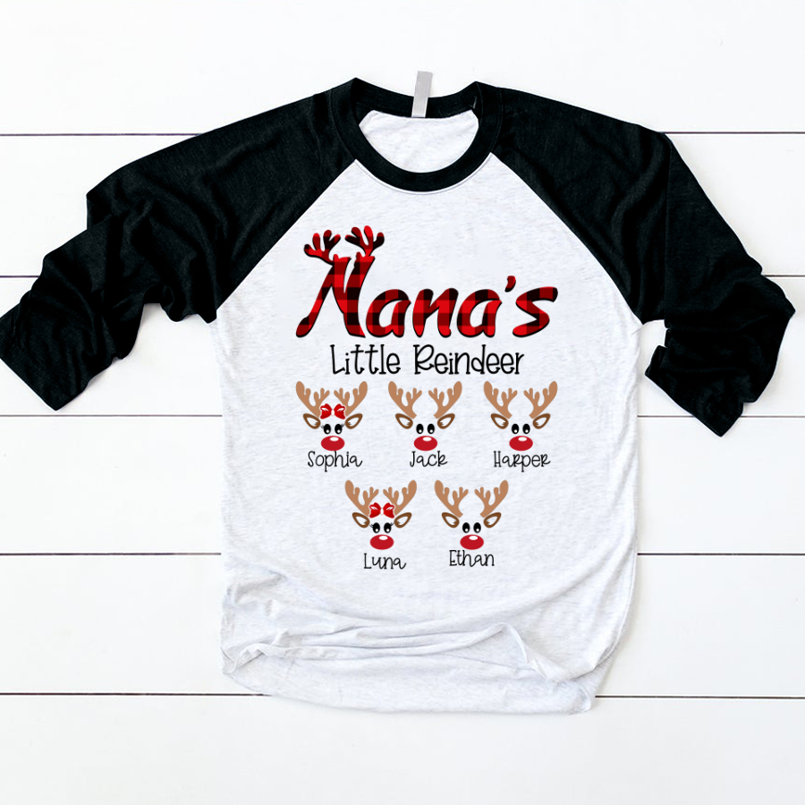 Nana’S Little Reindeer Christmas Personalized Shirt