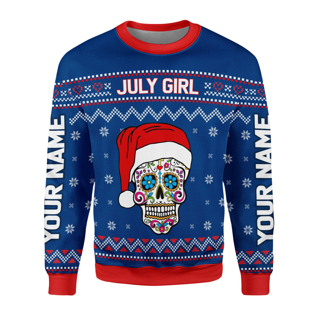 Customspig Personalized Ugly Sweater July Girl I Am Who I Am All Over Printed