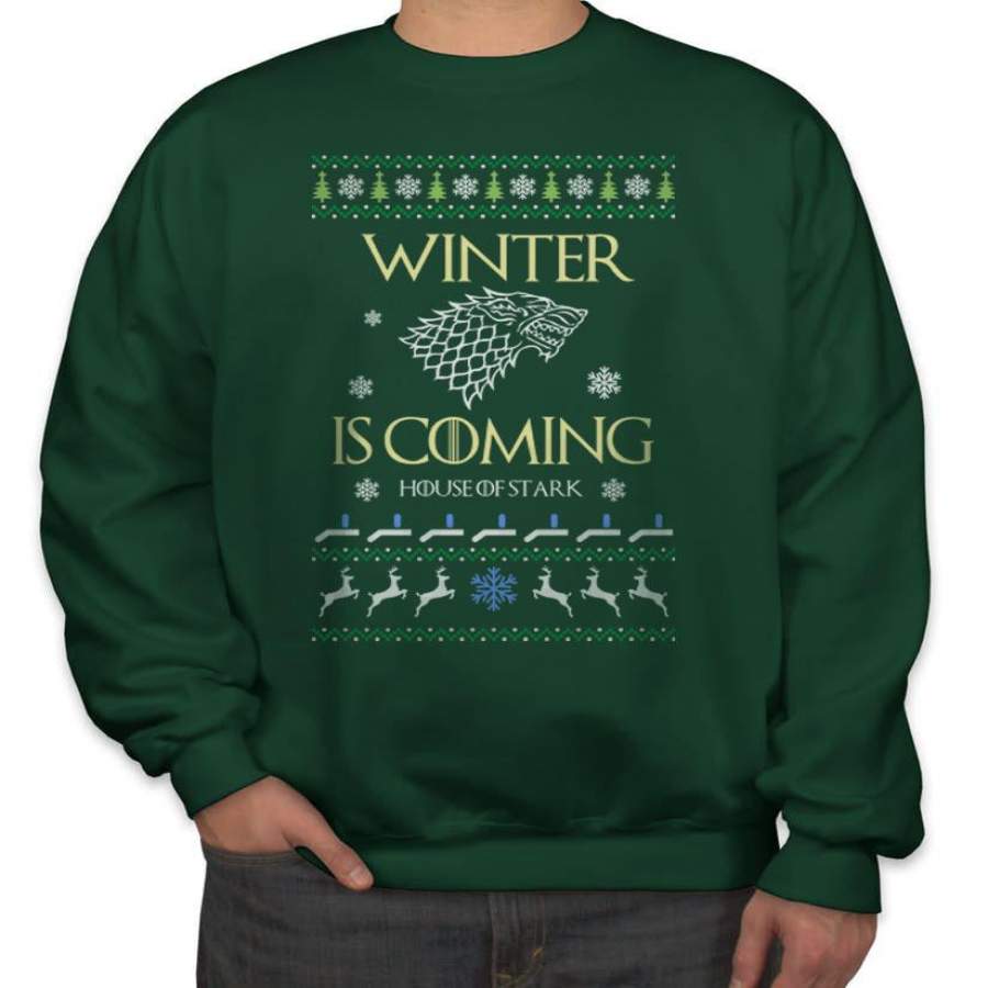 Winter Is Coming House of Stark Ugly Sweater Unisex Crewneck Sweatshirt Sweater Jumper Adult