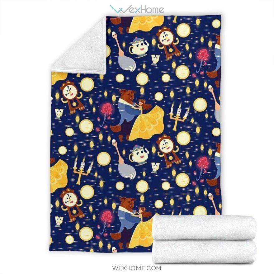 Beauty And The Beast Cartoon Premium Blanket Unique Design W1123