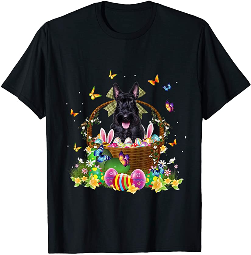 Scottish Terrier Eggs Bunny Easter Day Dog Lover T-Shirt