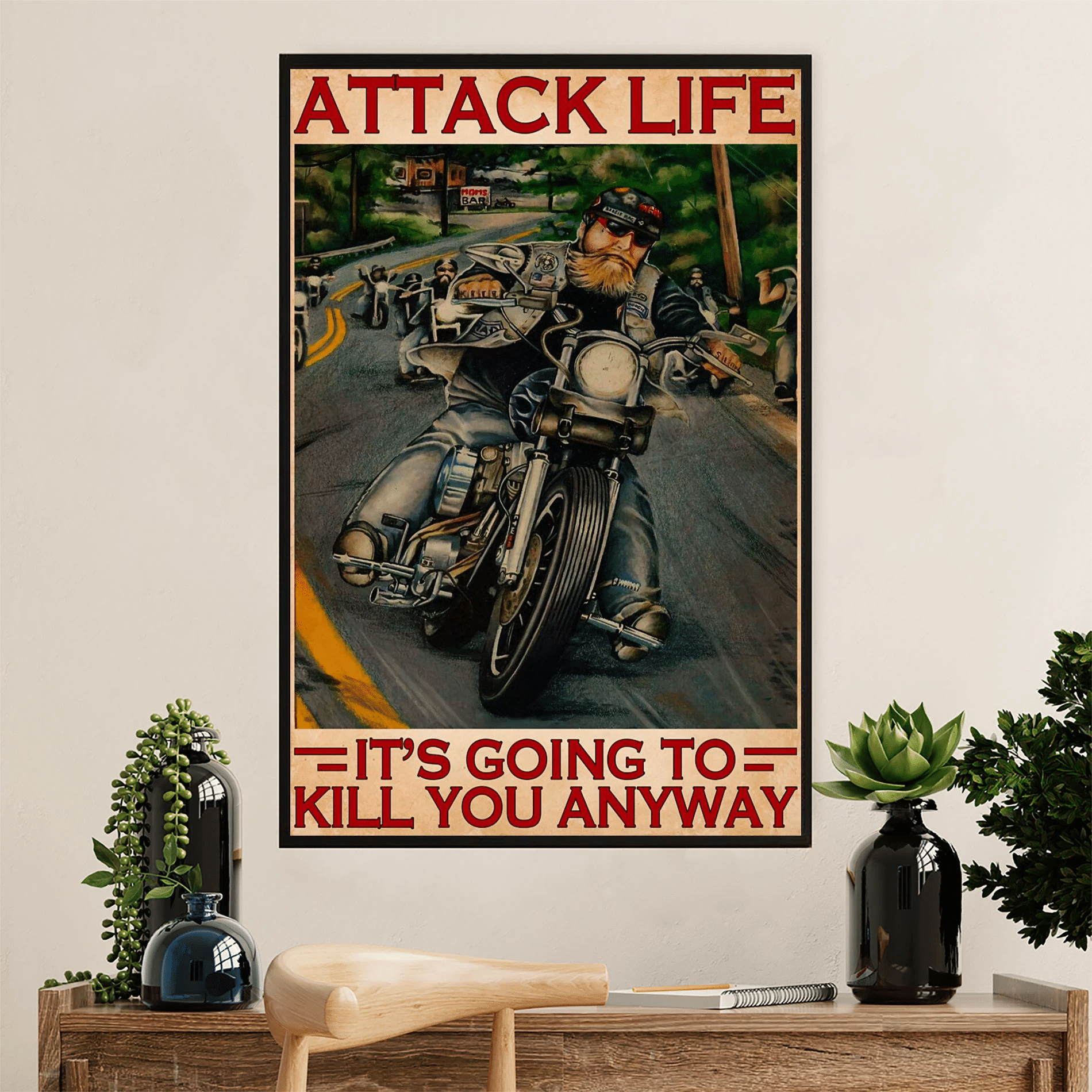 Attack Life Home Decor Poster Canvas – Gift For Biker Evg82349