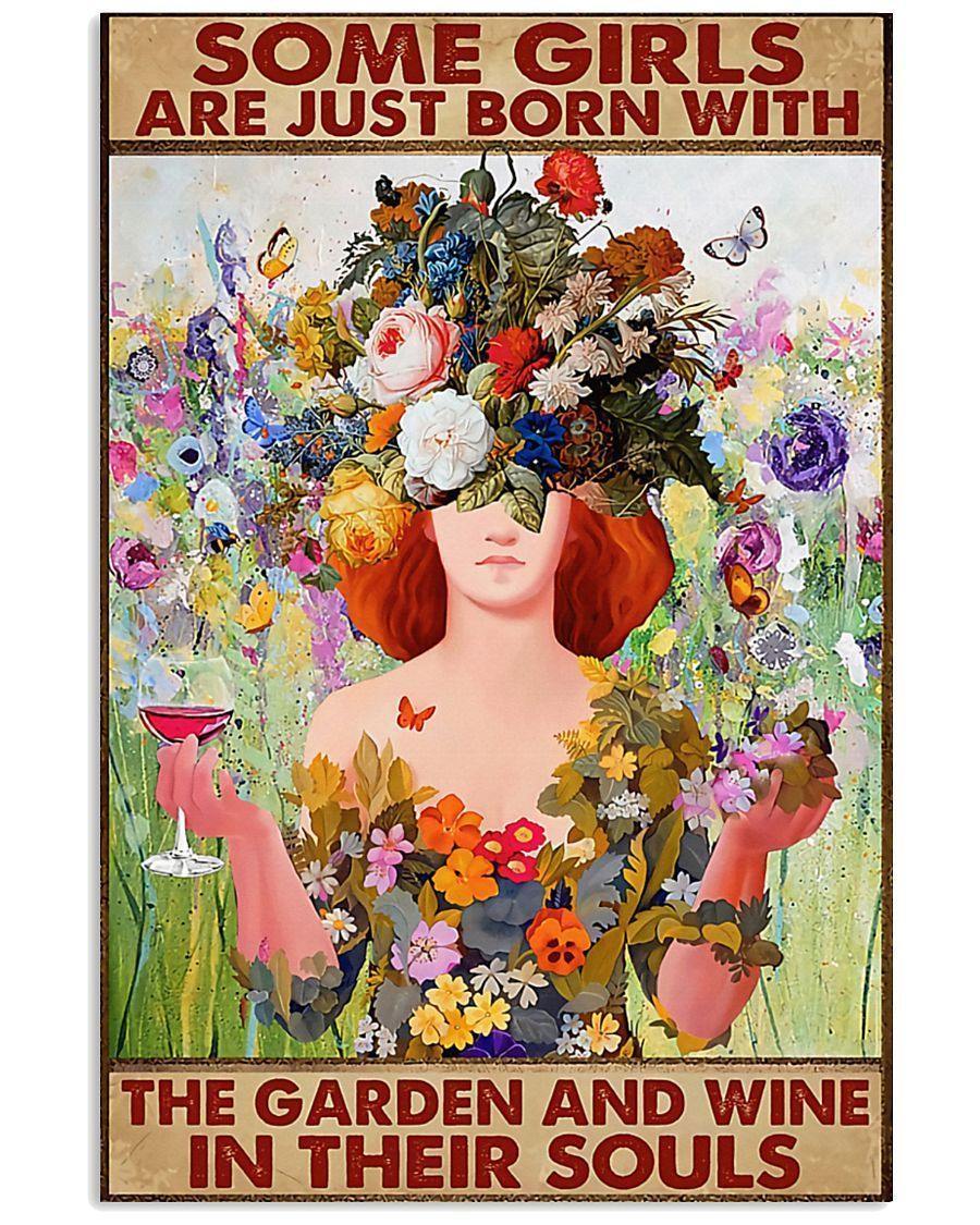 Blooming Flower Girl Some Girls Love Gardening And Wine – Best Idea Gift , Gift For Home Decor, Gift For Family – Horizontal Canvas Matte Canvas Wall Art