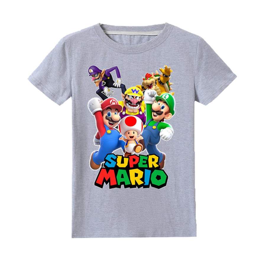 2019 New Fashion super mario cute 3d printing kids t-shirt