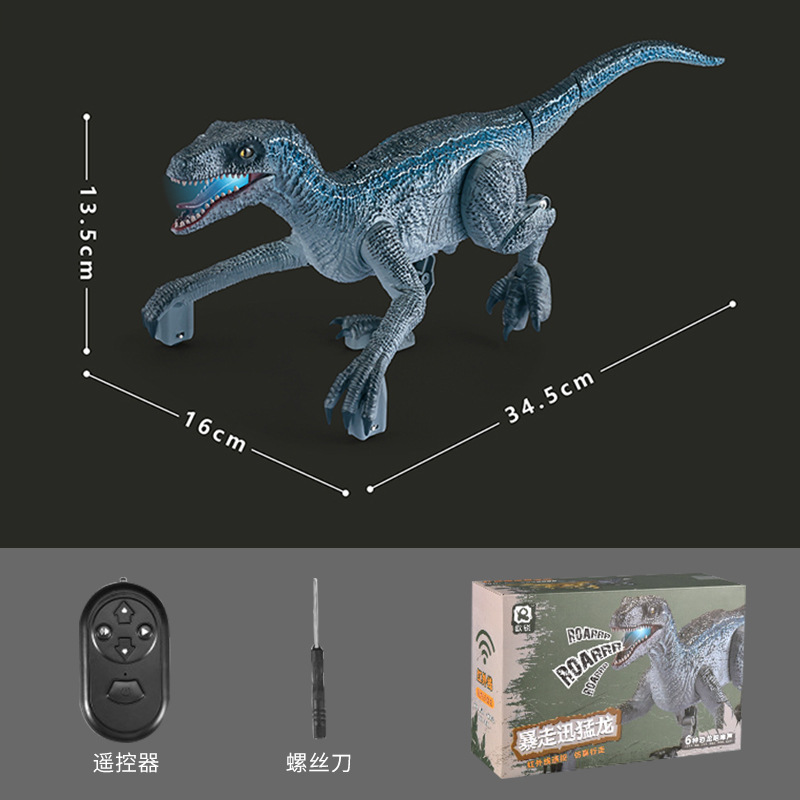 2022 New RC Dinosaur Toy Blue Velociraptor Remote Control Dinosaur Toys for Boys Jurassic World Raptor Dinozaur Gifts for Kids alx