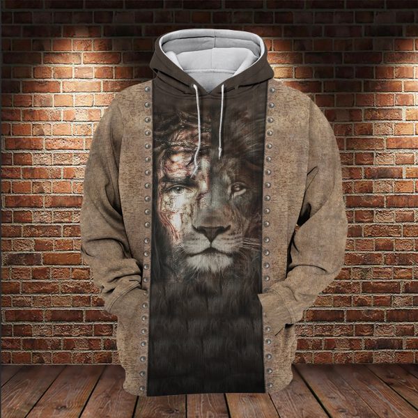 Unisex Hoodie Jesus And Lion 3D All Over Print Unisex Us Size Hoodie