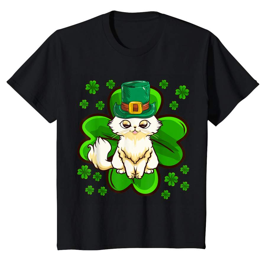 St. Patrick’s Day Irish Leprechaun Cat And Kitten Lover  Youth T-Shirt