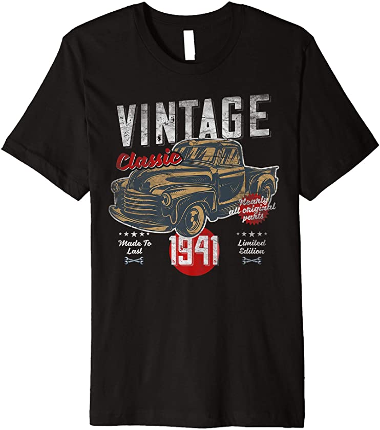 Vintage, Born 1941, 80th Birthday, Classic Retro Pick-Up Premium T-Shirt