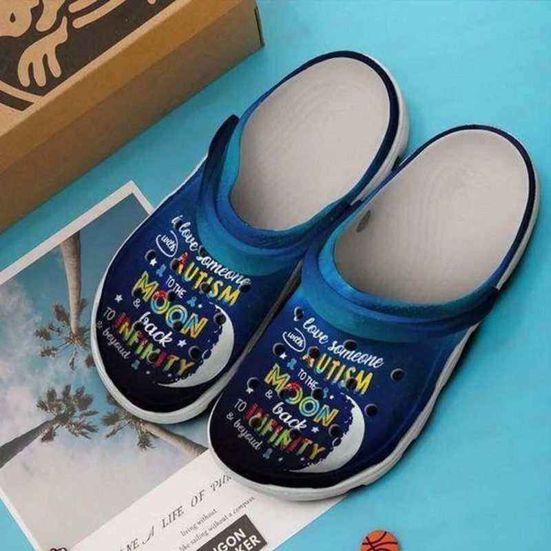 Autism To The Moon Back 202 Gift For Lover Rubber clog Shoes Comfy Footwear