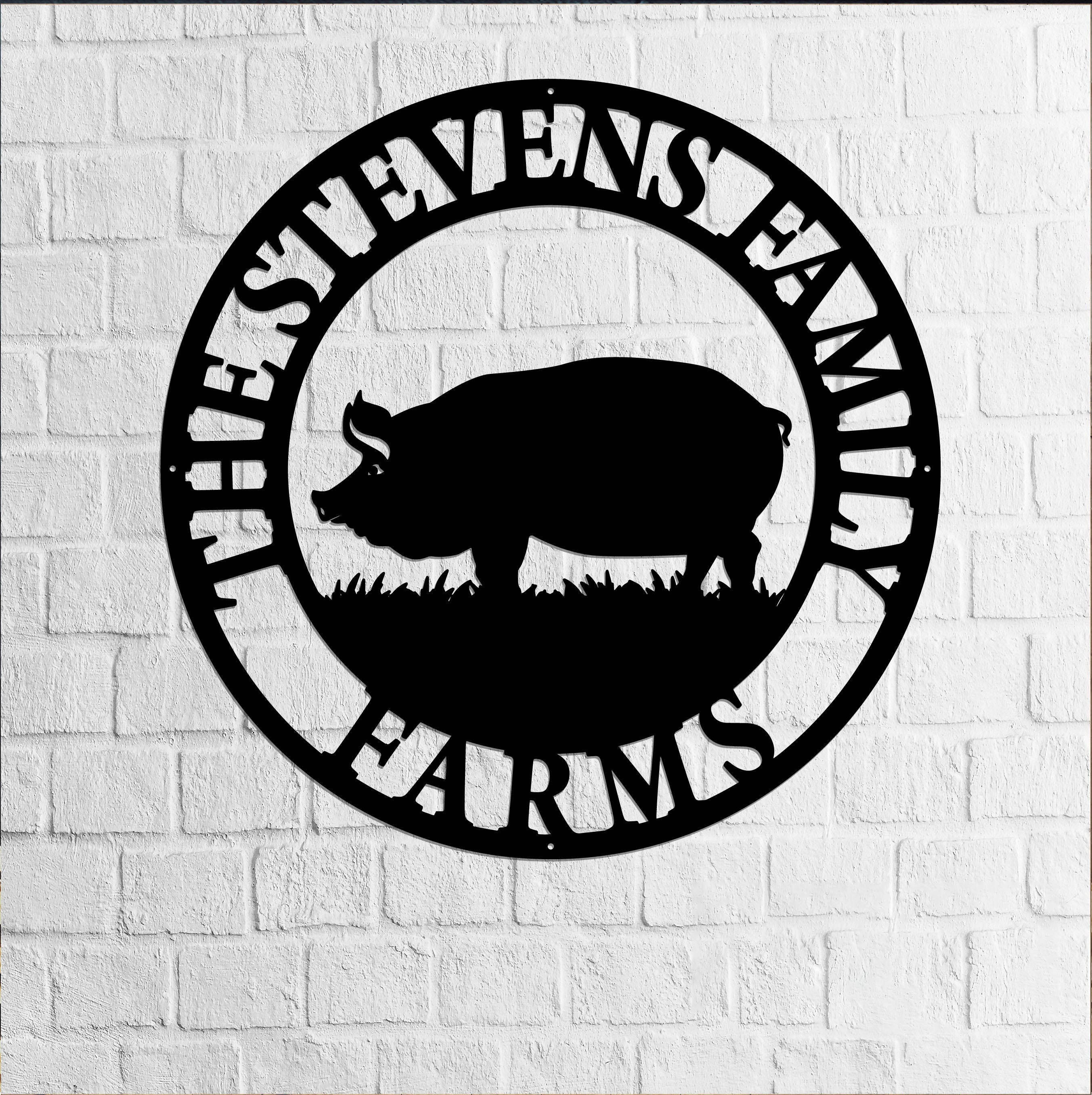 Pig Farm Sign Animals Farm Established Silhouette Farm Steel Sign Steel Art Animal Farm Sign Metal Art Farmhouse