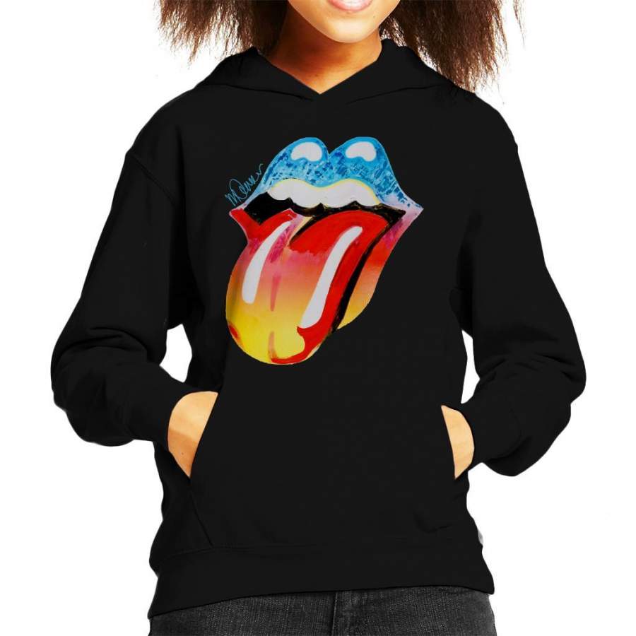 Sidney Maurer Original Portrait Of Rolling Stones Forty Licks Art Kid’s Hooded Sweatshirt