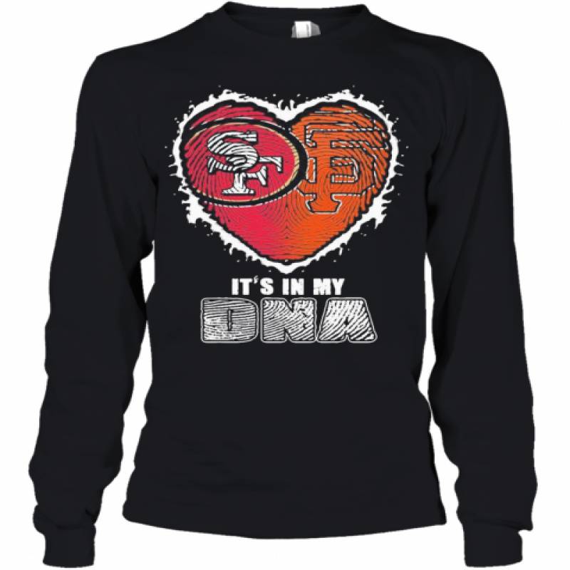 San Francisco 49Ers And San Francisco Giants It'S In My Dna Heart Youth Long Sleeve