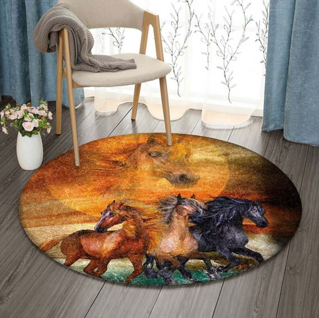 Horse GE1279 Round Rug  CYSI2907