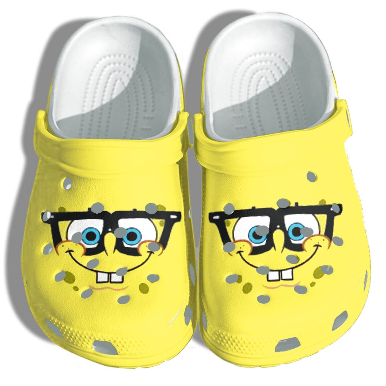 Sponge Glasses Crocs Shoes – Beach Crocs Sponge Face Book Worm Shoes Gifts For Men Women