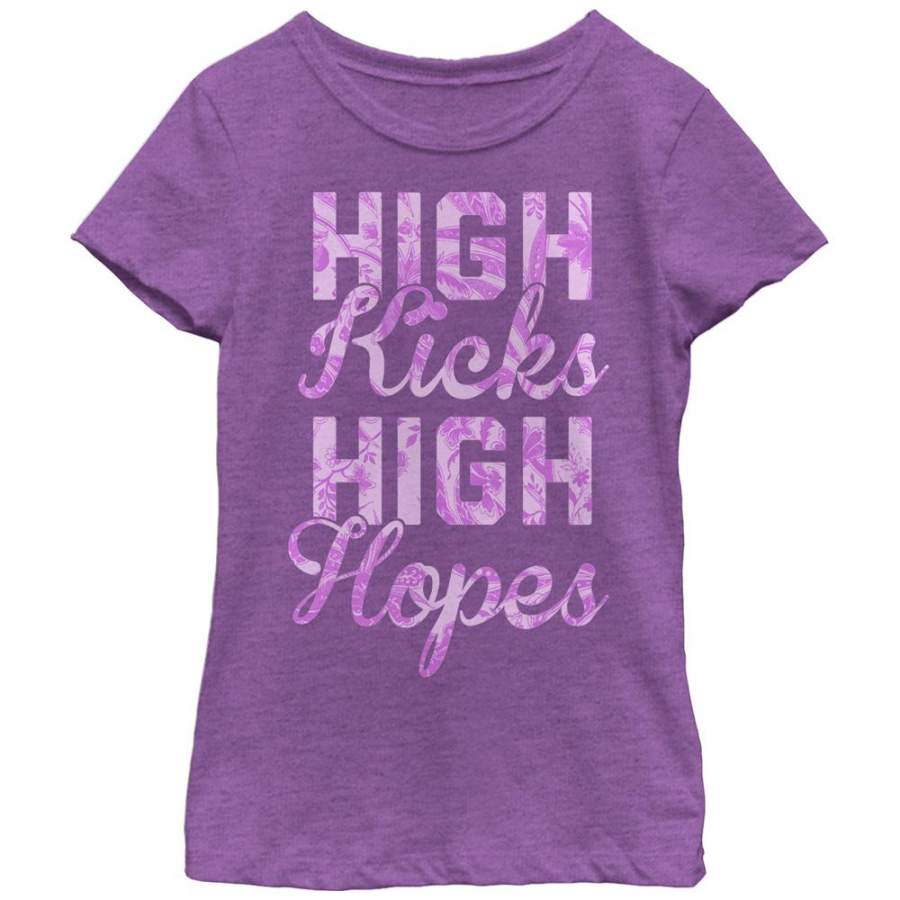 CHIN UP Girl’s High Kicks High Hopes  T Shirt Purple Berry