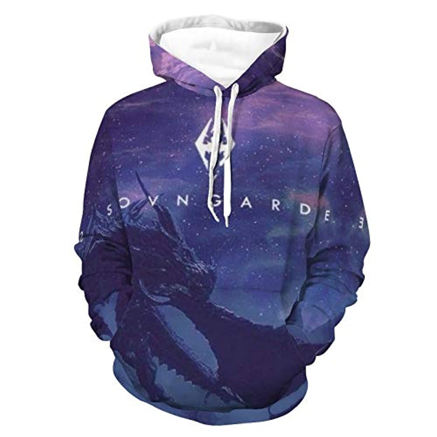 THE ELDER SCROLLS Hoodies – Purple Pullover Drawstring Hoodie with Pocket