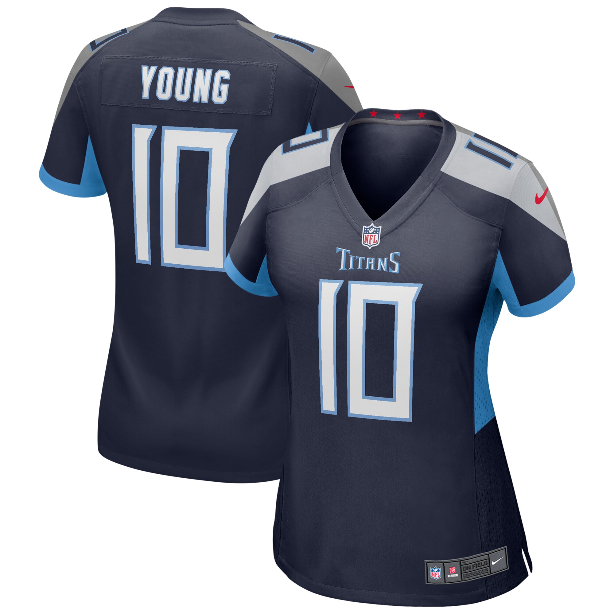 Women’s Tennessee Titans Vince Young Navy Game Retired Player Jersey