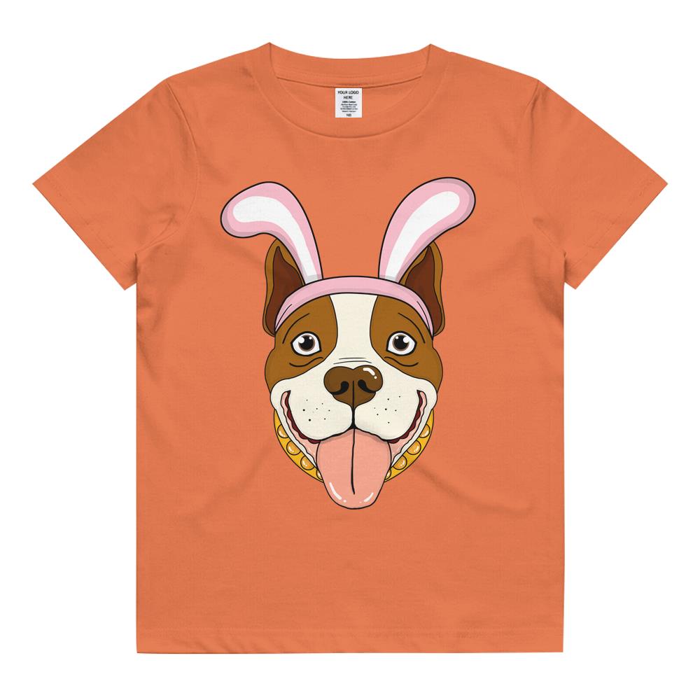 Cute Easter Pitbull Dog Bunny Ears Rabbit Kids T Shirt