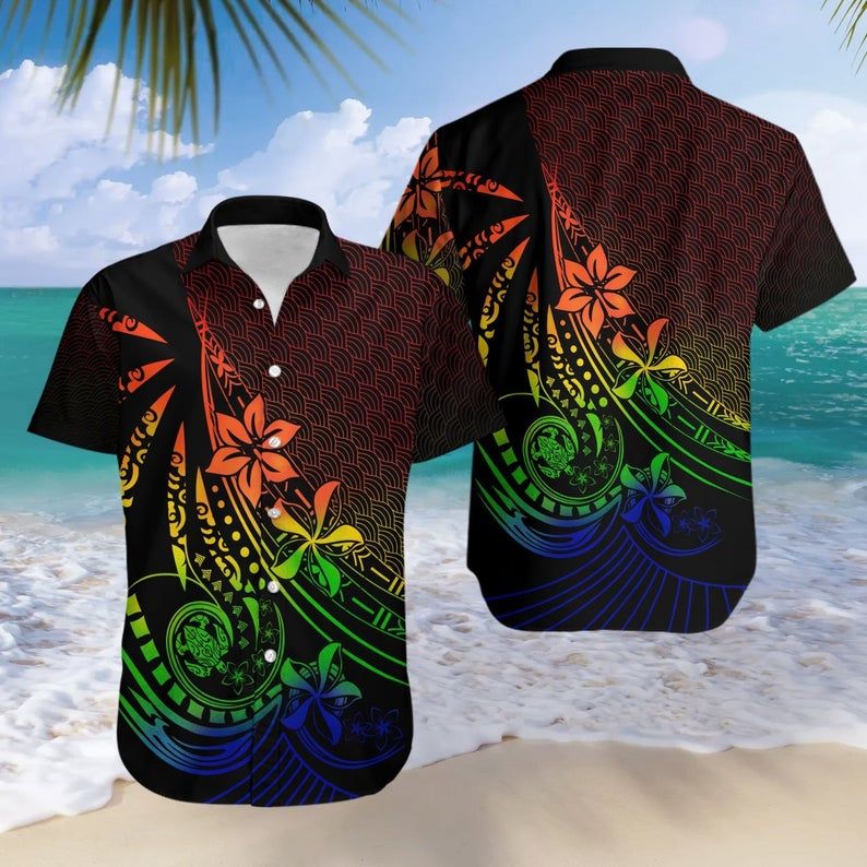 Polynesian Frangipani Multicolor Nice Design Hawaii Shirt Ha104757