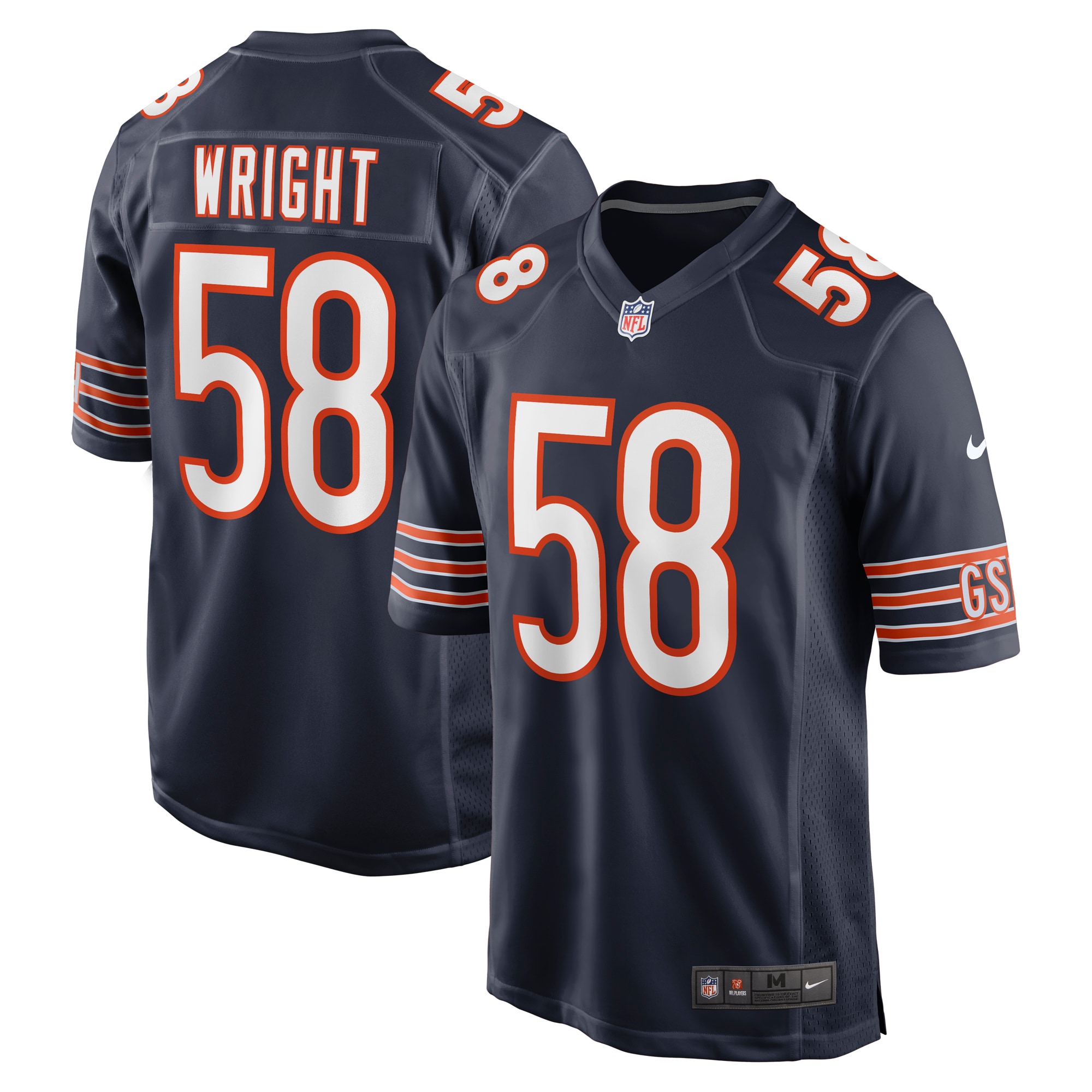 Men’s Chicago Bears Darnell Wright Navy 2023 NFL Draft First Round Pick Game Jersey