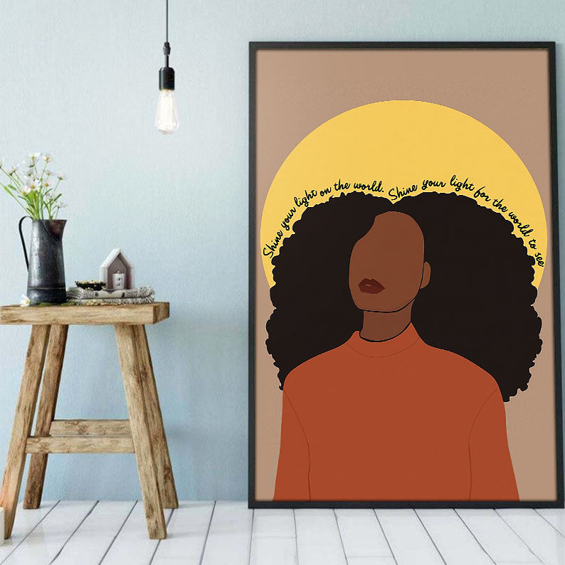 West Africa Custom Canvas Prints Trendy Brown Skin Poster Art Prints Afro Queen African Man Delightful Digital Prints