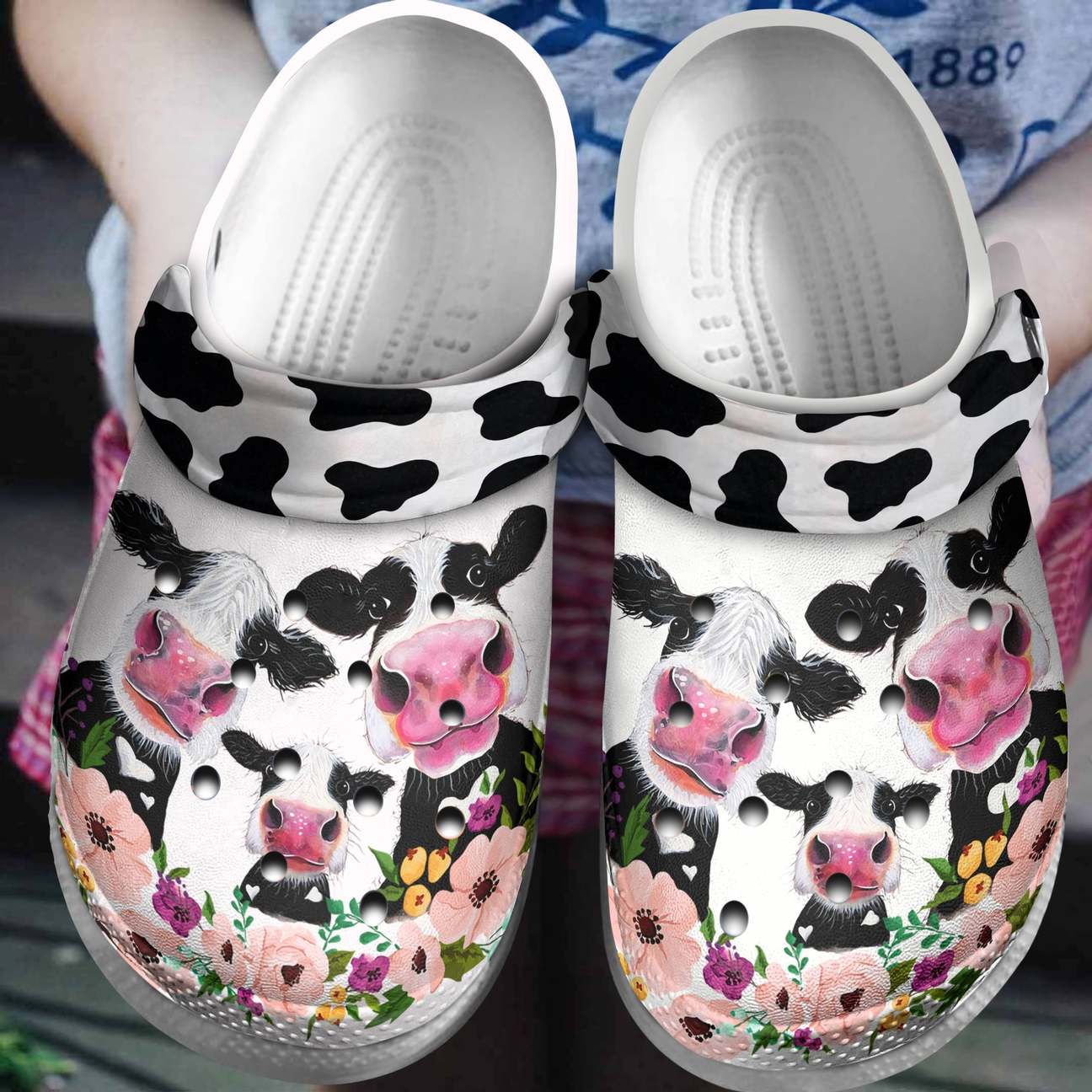 Cow Personalized Clog, Custom Name, Text, Color, Number Fashion Style For Women, Men, Kid, Print 3D Happy Family