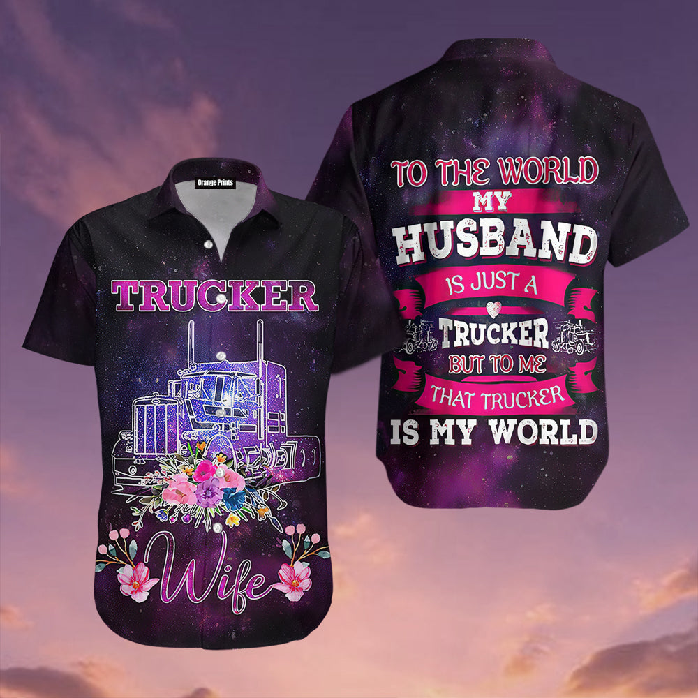 Trucker Wife Purple Hawaii Shirt For Men Women Ha102618