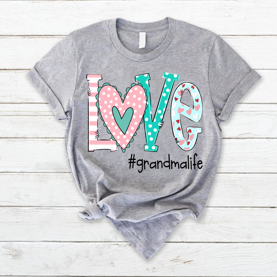 Personalized Love Grandma Life Art T-Shirt