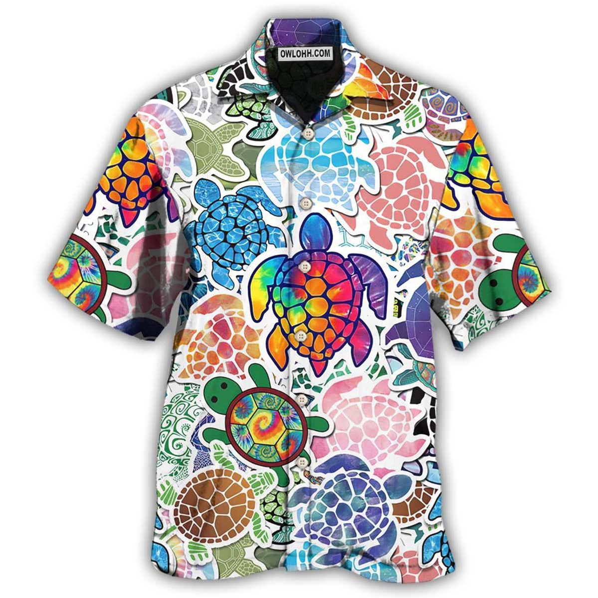 Turtle Color Mix Love Peace – Hawaiian Shirt  – Owl Ohh