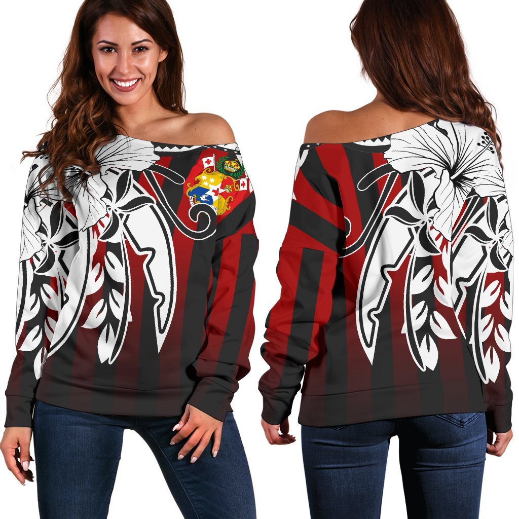 Tonga – Vertical Stripes Style Shoulder Sweater