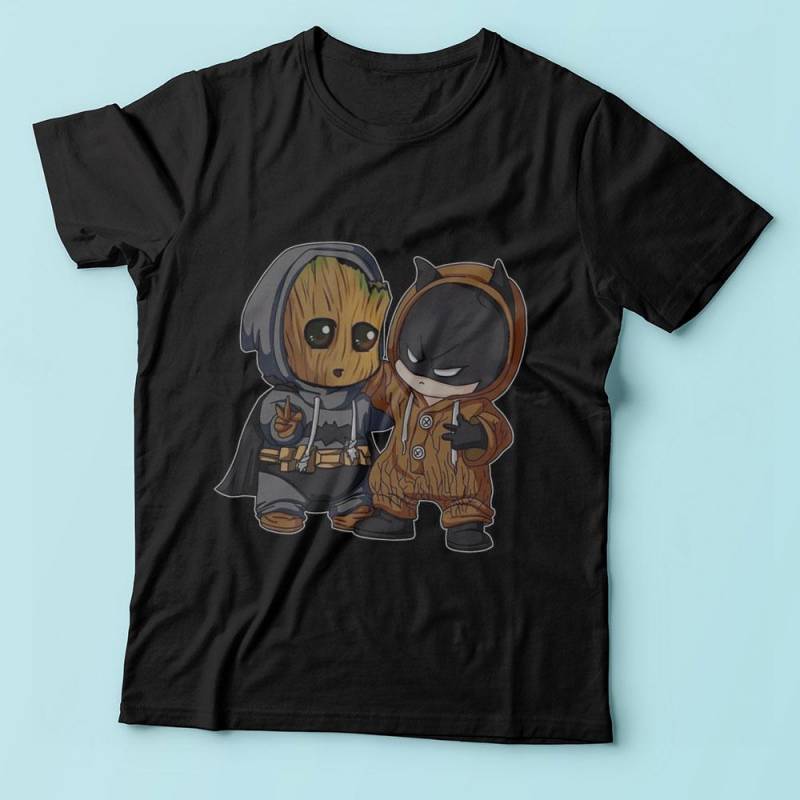 Batman And Baby Groot Men’S T Shirt